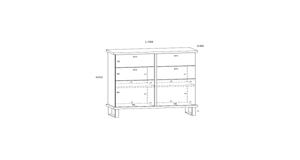 Komoda ORSOLA 2D2S, dub burgundský/bílá