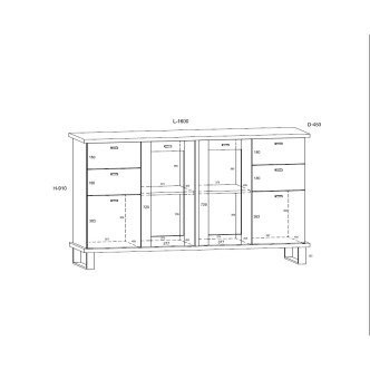 Komoda ORSOLA 2D4SW, dub artisan/bílá