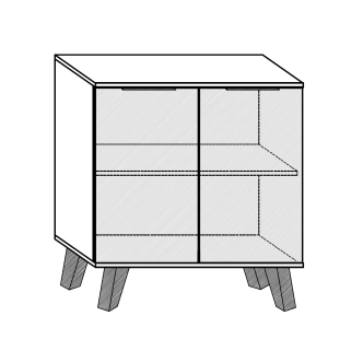 Komoda OSMAK 2D, bílá/bílý lesk, 5 let záruka