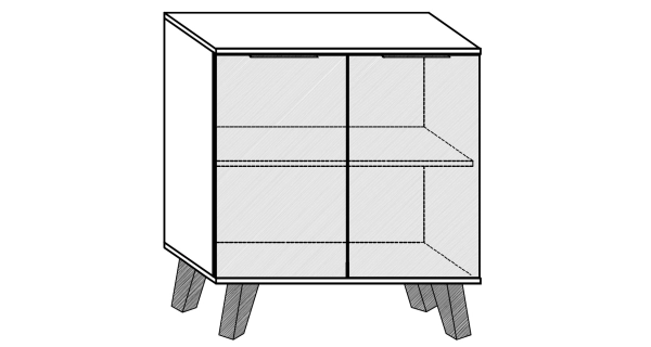 Komoda OSMAK 2D, craft tobaco/craft bílý, 5 let záruka