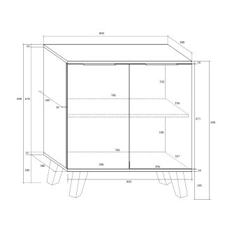 Komoda OSMAK 2D, craft tobaco/craft bílý, 5 let záruka