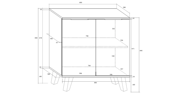 Komoda OSMAK 2D, craft tobaco/craft bílý, 5 let záruka