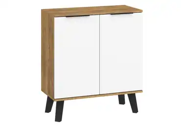 Komoda OSMAK 2D, dub burgundský/bílý lesk