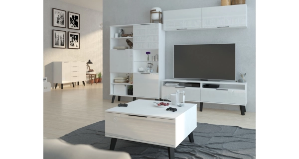 Komoda OSMAK 2D4S, bílá/bílý lesk, 5 let záruka