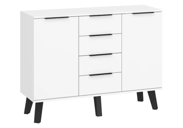 Komoda OSMAK 2D4S, bílá/bílý lesk