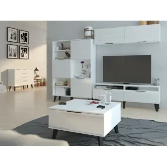 Komoda OSMAK 2D4S, bílá/bílý lesk