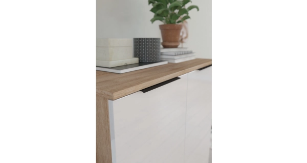 Komoda OSMAK 2D4S, dub sonoma/bílý lesk, 5 let záruka