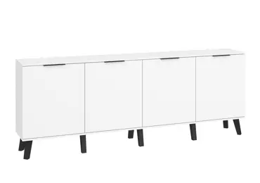 Komoda OSMAK 4D, bílá/bílý lesk