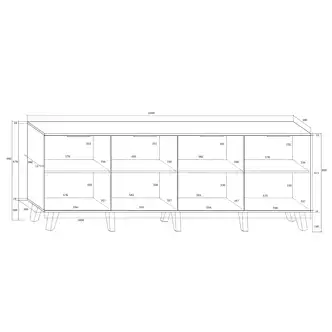 Komoda OSMAK 4D, craft bílý/craft zlatý