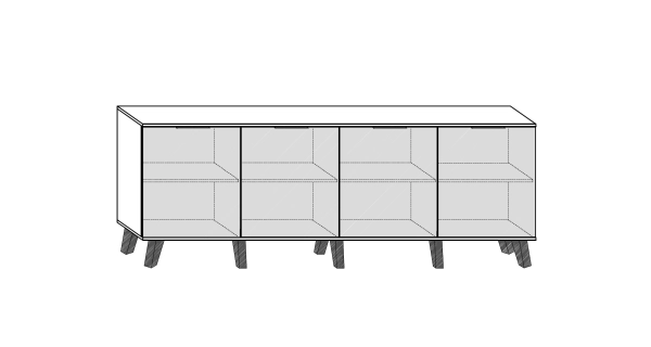 Komoda OSMAK 4D, dub sonoma/bílý lesk, 5 let záruka