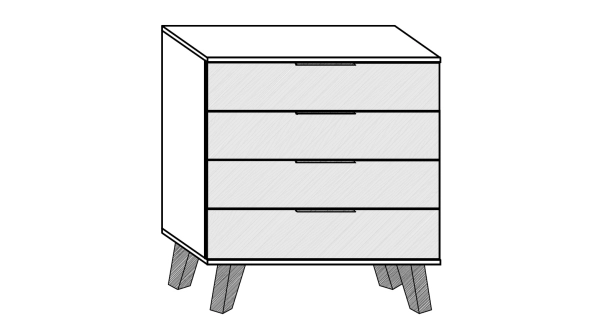 Komoda OSMAK 4S, bílá/bílý lesk, 5 let záruka