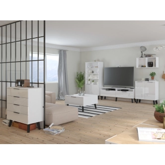 Komoda OSMAK 4S, bílá/bílý lesk, 5 let záruka