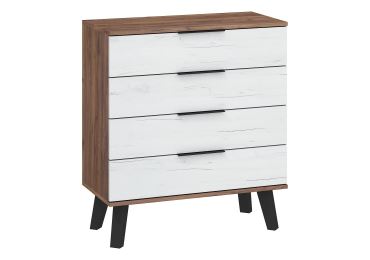 Komoda OSMAK 4S, craft tobaco/craft bílý