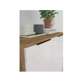 Komoda OSMAK 4S, dub burgundský/bílý lesk, 5 let záruka