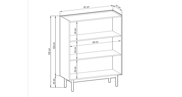 Komoda OTANE, dub riviera/mramor Bianco