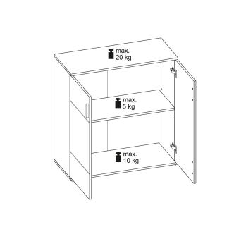 Komoda OVCHARETS typ 1, dub craft bílý