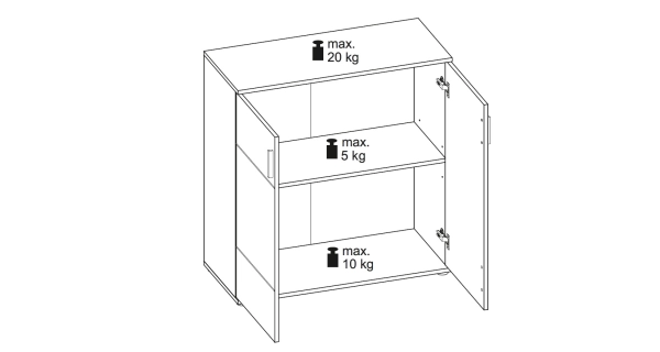 Komoda OVCHARETS typ 1, dub craft bílý