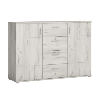 Komoda OVCHARETS typ 3, dub craft bílý