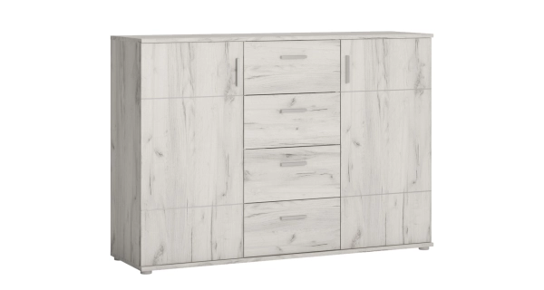 Komoda OVCHARETS typ 3, dub craft bílý