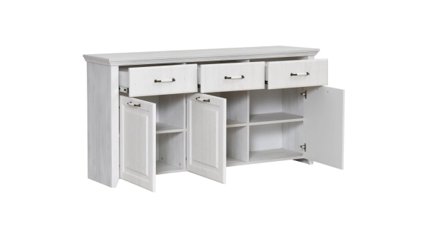 Komoda PICARDIE, rustic bílá