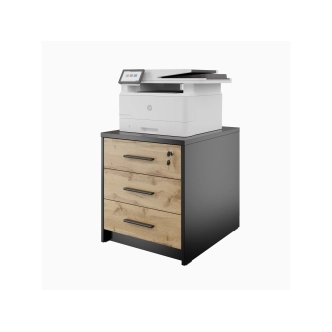 Komoda pod tiskárnu NEJBY GIANNI, černá/dub wotan