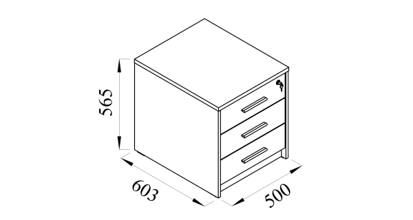 Komoda pod tiskárnu NEJBY GIANNI, černá/dub wotan