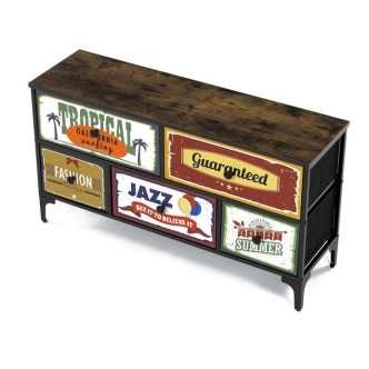 Komoda PONBELQUIN s 5 zásuvkami, vícebarevná