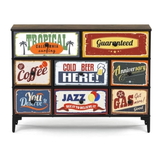 Komoda PONBELQUIN s 8 zásuvkami, vícebarevná