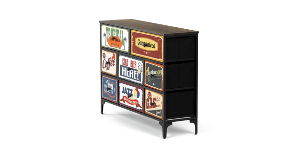 Komoda PONBELQUIN s 8 zásuvkami, vícebarevná