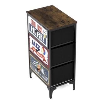 Komoda PONBELQUIN se 3 zásuvkami, vícebarevná