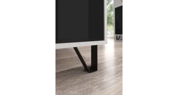 Komoda PRUDHOE 2D2S, bílá/černý lesk