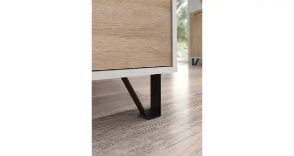 Komoda PRUDHOE 2D2S, bílá/dub sonoma