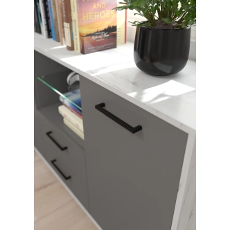 Komoda PRUDHOE 2D2S, craft bílý/grafit, 5 let záruka