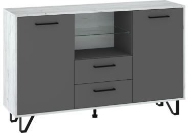 Komoda PRUDHOE 2D2S, craft bílý/grafit