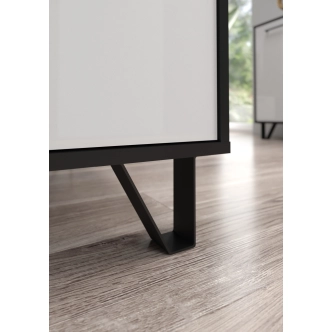 Komoda PRUDHOE 3D, černá/bílý lesk