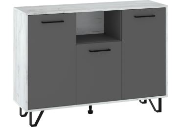 Komoda PRUDHOE 3D, craft bílý/grafit