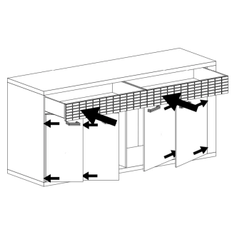 Komoda PULCHERIA 4D2S, dub ribbeck/kostka