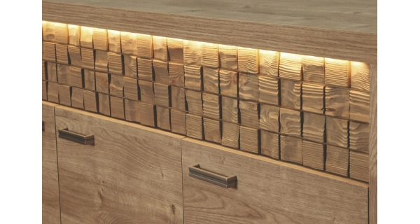 Komoda PULCHERIA 4D2S, dub ribbeck/kostka