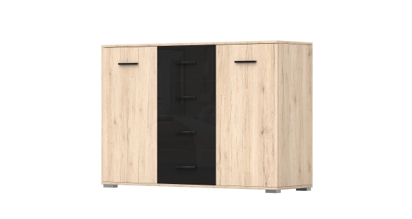 Komoda RADICH 2D4S, dubsan remo/černá