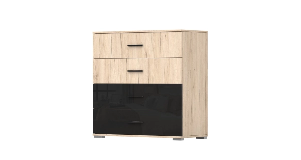 Komoda RADICH 4S, dub sanremo/černá