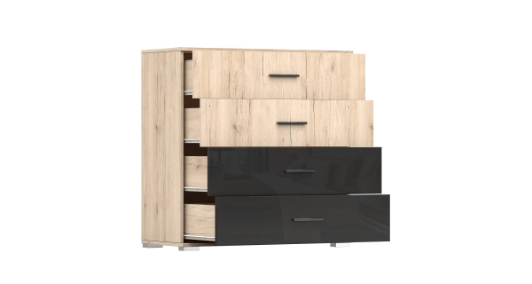 Komoda RADICH 4S, dub sanremo/černá