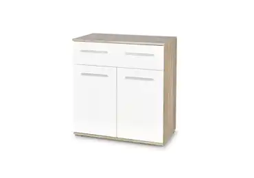 Komoda RYDER 1, dub sonoma/bílý lesk