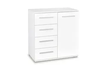 Komoda RYDER 2, bílá/bílý lesk