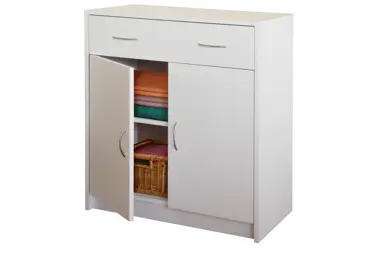 Komoda s dvířky FISHER, bílá