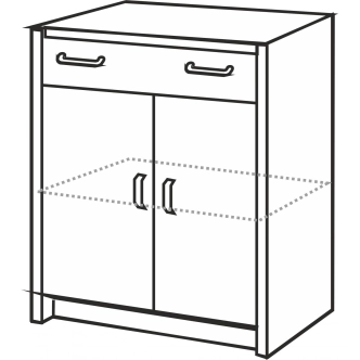 Komoda s dvířky FISHER, bílá