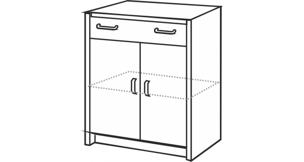 Komoda s dvířky FISHER, bílá