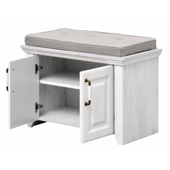 Komoda s polštářem PICARDIE, rustic bílá