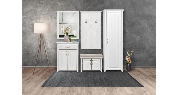 Komoda s polštářem PICARDIE, rustic bílá