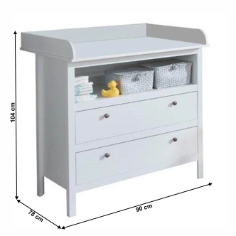 Komoda s přebalovacím pultem GLOMERATA 2S, bílá