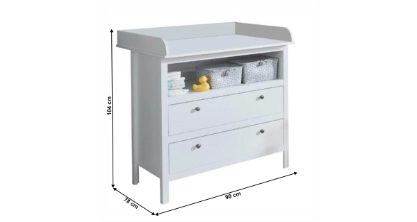 Komoda s přebalovacím pultem GLOMERATA 2S, bílá